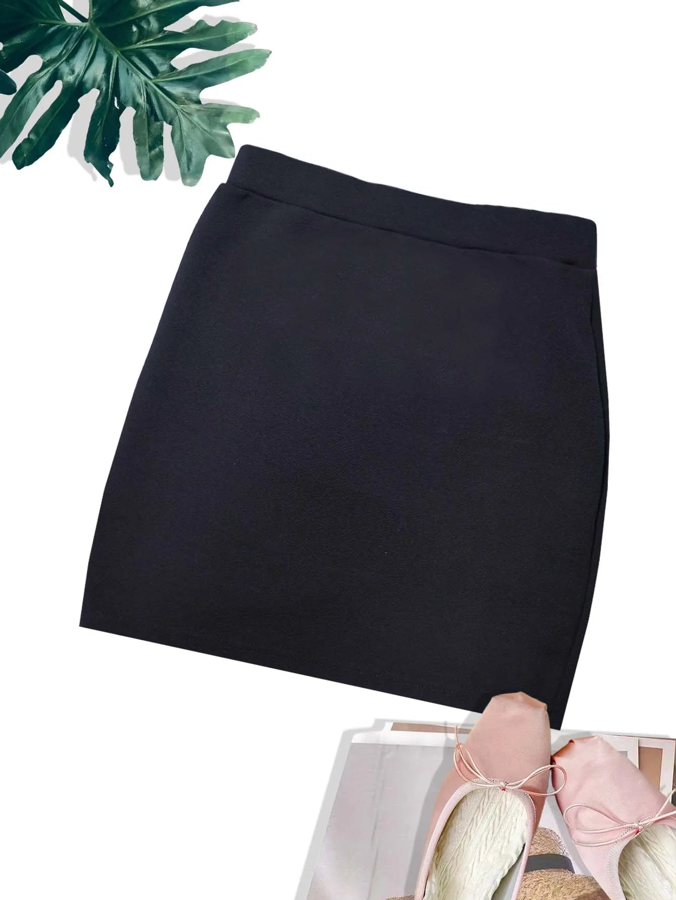 Black Split Mini Skirt